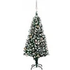 Image de Arbre de Noël Artificiel Pré-éclairé/Boules Pommes de Pin, Sapin de Noël avec LED, Décoration de Vacances, Ornement de Fête Intérieur Extérieur,