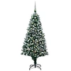 Image de Arbre de Noël Artificiel Pré-éclairé/Boules Pommes de Pin, Sapin de Noël avec LED, Décoration de Vacances, Ornement de Fête Intérieur Extérieur,
