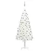 Image de Arbre de Noël artificiel pré éclairé et boules blanc 210 cm