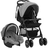Image de Poussette pour Bébé 3-en-1 Landau Pliable pour Tout-petit Enfants orte-bébé Siège Auto pour Bébé Poussette de Voyage 10389