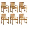 Image de Lot de 6 chaise en bois massif non pliable H. 92 cm exterieur marron