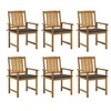 Image de Lot de 6 chaise exterieur non pliable H. 92 cm en bois massif marron