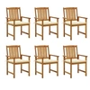 Image de Lot de 6 chaise H. 92 cm empilable non pliable en bois massif exterieur marron
