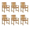 Image de Lot de 6 chaise exterieur empilable non pliable en bois massif H. 92 cm marron