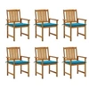 Image de Lot de 6 chaise exterieur empilable non pliable H. 92 cm en bois massif bleu
