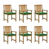 Image de Lot de 6 chaise en bois massif empilable non pliable exterieur H. 92 cm vert
