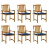 Image de Lot de 6 chaise exterieur empilable non pliable H. 92 cm en bois massif marron