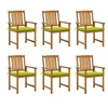 Image de Lot de 6 chaise H. 92 cm empilable non pliable en bois massif exterieur vert
