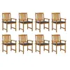 Image de Lot de 8 chaise en acacia non pliable exterieur H. 92 cm bois