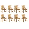 Image de Lot de 8 chaise exterieur empilable non pliable en acacia H. 92 cm bois