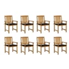Image de Lot de 8 chaise H. 92 cm empilable non pliable en acacia exterieur bois