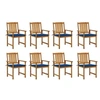 Image de Lot de 8 chaise H. 92 cm empilable non pliable exterieur en acacia bleu