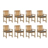 Image de Lot de 8 chaise exterieur non pliable en acacia H. 92 cm bois