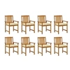 Image de Lot de 8 chaise exterieur non empilable non pliable H. 92 cm en acacia blanc