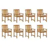 Image de Lot de 8 chaise exterieur empilable non pliable en acacia H. 92 cm beige