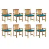 Image de Lot de 8 chaise exterieur empilable non pliable H. 92 cm en acacia bleu