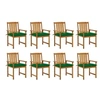 Image de Lot de 8 chaise H. 92 cm exterieur vert en acacia