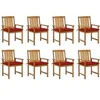 Image de Lot de 8 chaise exterieur empilable non pliable H. 92 cm en acacia bois