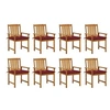 Image de Lot de 8 chaise H. 92 cm empilable non pliable exterieur en acacia bois