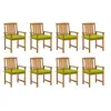 Image de Chaises de jardin avec coussins lot de 8 Bois d acacia solide