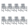 Image de Chaises de jardin lot de 8 Bois massif d acacia Gris