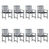 Image de Lot de 8 chaise exterieur non pliable H. 92 cm en acacia gris