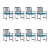 Image de Lot de 8 chaise H. 92 cm non pliable exterieur en acacia gris