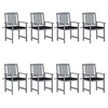 Image de Lot de 8 chaise en acacia 92 cm gris exterieur