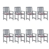 Image de Lot de 8 chaise en acacia non pliable H. 92 cm exterieur gris