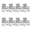 Image de Tuinstoelen 8 st met kussens massief acaciahout grijs3078251