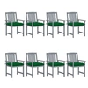 Image de Lot de 8 chaise exterieur H. 92 cm vert en acacia
