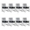 Image de Chaises de jardin et coussins lot de 8 Bois acacia solide Gris