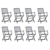 Image de Lot de 8 chaise exterieur non pliable H. 91 cm en acacia gris