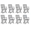 Image de Chaises pliables d extérieur lot de 8 et coussins Bois d acacia