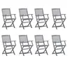 Image de Chaises pliables d extérieur lot de 8 et coussins Bois d acacia