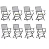 Image de Chaises pliables d extérieur lot de 8 et coussins Bois d acacia