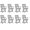 Image de Chaises pliables d extérieur lot de 8 et coussins Bois d acacia