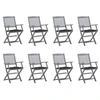 Image de Lot de 8 chaise en acacia pliable exterieur gris