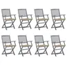 Image de Chaises pliables d extérieur lot de 8 et coussins Bois d acacia
