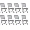 Image de Chaises pliables d extérieur lot de 8 et coussins Bois d acacia