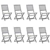 Image de Lot de 8 chaise en acacia pliable exterieur beige