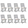 Image de Chaises pliables d extérieur lot de 8 et coussins Bois d acacia