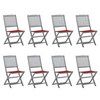 Image de Chaises pliables d extérieur lot de 8 et coussins Bois d acacia