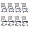 Image de Chaises pliables d extérieur lot de 8 et coussins Bois d acacia