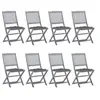 Image de Chaises pliables d extérieur lot de 8 et coussins Bois d acacia