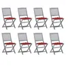 Image de Chaises pliables d extérieur lot de 8 et coussins Bois d acacia