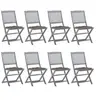 Image de Chaises pliables d extérieur lot de 8 et coussins Bois d acacia