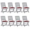 Image de Tuinstoelen 8 st inklapbaar met kussens massief acaciahout3078314