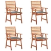 Image de Tuinstoelen 4 st met kussens massief acaciahout3078321