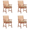 Image de Lot de 4 chaise H. 92 cm empilable non pliable exterieur en acacia beige
